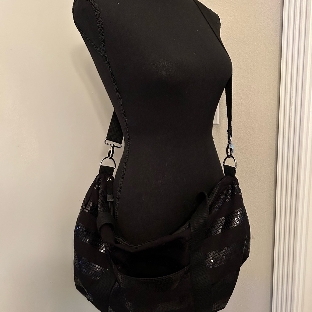 Missimo Supply Co Cotton Canvas Sequin Stripe Duffle Bag W/Removable Shldr Strap